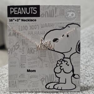 Peanuts Silver 'Mom' Necklace with Snoopy